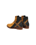 Handcrafted Leather Side Zipper Boots – Genuine Calf Leather | Black & Tan | Sizes 7-14 - Image 4