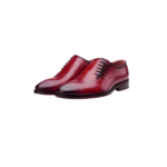 Handcrafted Burgundy Leather Whole Cut Side Lace-Up Oxford Shoes | Elegant Men's Dress Footwear