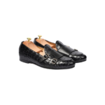 Premium Handmade Black Leather Monk Strap Shoes for Men – Genuine Leather | Sizes 7-14