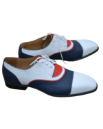 Handcrafted Triple Tone Leather Oxford Shoes | Elegant Hand-Painted Men's Lace-Up Dress Footwear - Image 6