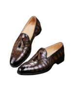 Elegant Green Leather Loafers – Handmade Shoes for Men (Sizes 7-14) - Image 4