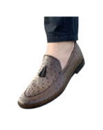 Handmade Brown Leather Loafers for Men – Genuine Calf Leather Slip-On Shoes | Sizes 7-14 - Image 2