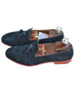 Premium Handmade Black Leather Loafers for Men | Genuine Calf Suede, Leather Sole, Size 7-14 - Image 3