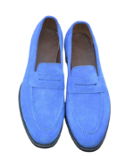 Handmade Blue Genuine Calf Leather Loafers – Premium Leather Slip-On Shoes for Men - Image 7