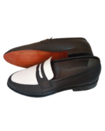 Handcrafted White & Black Leather Loafers – Genuine Calf Leather | Sizes 7-14 - Image 7