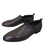 Handmade Camel Color Full Grained Genuine Calf Leather Stylish Loafers Slip-On Pumps Dress Shoes - Image 7