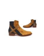 Handcrafted Leather Side Zipper Boots – Genuine Calf Leather | Black & Tan | Sizes 7-14 - Image 5