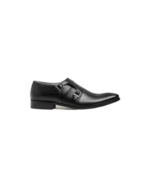 Handmade Black Color Genuine Leather Classic Double Buckle Strap Brogue Toe Drerss Shoes - Image 3