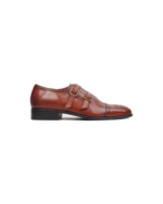 Handmade Brown Genuine Leather Monk Strap Shoes for Men | Premium Leather Slip-On Dress Shoes - Image 5