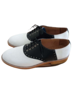 Handcrafted Black & White Leather Derby Shoes | Elegant Hand-Painted Men's Lace-Up Dress Footwear - Image 3