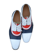 Handcrafted Triple Tone Leather Oxford Shoes | Elegant Hand-Painted Men's Lace-Up Dress Footwear - Image 7