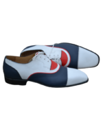 Handcrafted Triple Tone Leather Oxford Shoes | Elegant Hand-Painted Men's Lace-Up Dress Footwear - Image 8