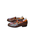 Handmade Brown Genuine Leather Monk Strap Shoes – Premium Leather, Stylish & Comfortable for Men - Image 5