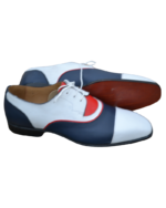 Handcrafted Triple Tone Leather Oxford Shoes | Elegant Hand-Painted Men's Lace-Up Dress Footwear - Image 9