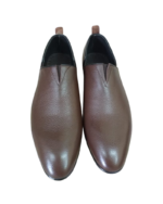Handmade Camel Color Full Grained Genuine Calf Leather Stylish Loafers Slip-On Pumps Dress Shoes - Image 2