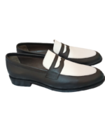 Handcrafted White & Black Leather Loafers – Genuine Calf Leather | Sizes 7-14 - Image 2