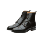 Premium Handmade Black Leather Monk Strap Boots for Men – Genuine Leather | Sizes 7-14