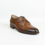 Handmade Brown Genuine Leather Monk Strap Shoes for Men | Premium Comfort & Classic Style - Image 3