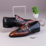 Handmade Brown Leather Monk Strap Shoes – Genuine Leather Sole | Sizes 7-14 - Image 2