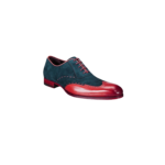 Handcrafted Burgundy & Black Leather & Suede Wing Tip Oxford Shoes | Elegant Men's Two-Tone Lace-Up Dress Footwear