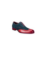 Handcrafted Burgundy & Black Leather & Suede Wing Tip Oxford Shoes | Elegant Men's Two-Tone Lace-Up Dress Footwear