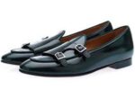 Handmade Black Leather Monk Strap Shoes for Men – Genuine Calf Leather | Sizes 7-14 - Image 2