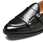 Handmade Black Leather Monk Strap Shoes for Men – Genuine Calf Leather | Sizes 7-14 - Image 4