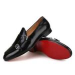 Handmade Black Leather Monk Strap Shoes for Men – Genuine Calf Leather | Sizes 7-14 - Image 5