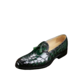 Elegant Green Leather Loafers – Handmade Shoes for Men (Sizes 7-14) - Image 5