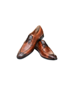 Handcrafted Tan Leather Split Toe Oxford Shoes | Elegant Men's Lace-Up Dress Footwear