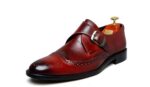 Elegant Handmade Monk Strap Shoes – Maroon Leather (Sizes 7-14) - Image 2
