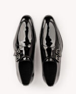 Handmade Black Leather Monk Strap Shoes for Men | Genuine Leather, Leather Sole, Size 7-14 - Image 6