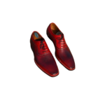 Handcrafted Burgundy & Red Leather Oxford Dress Shoes | Elegant Men's Two-Tone Lace-Up Footwear