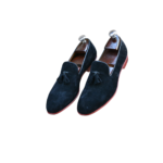Premium Handmade Black Leather Loafers for Men | Genuine Calf Suede, Leather Sole, Size 7-14