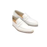 Handmade White Color Genuine Leather Apron Toe Loafers Dress Shoes