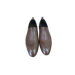 Handmade Camel Color Full Grained Genuine Calf Leather Stylish Loafers Slip-On Pumps Dress Shoes