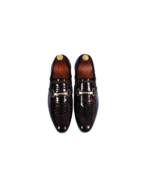 Handmade Brown Color Genuine Alligator Textured Leather Horse Bit Loafers Slip-On Dress Shoes