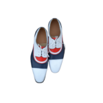 Handcrafted Triple Tone Leather Oxford Shoes | Elegant Hand-Painted Men's Lace-Up Dress Footwear