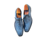 Handcrafted Zinc Leather Wing Tip Oxford Shoes | Elegant Hand-Painted Men's Lace-Up Dress Footwear