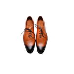 Handcrafted Tan Leather Whole Cut Hand-Painted Oxford Shoes | Elegant Men's Lace-Up Dress Footwear