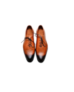 Handcrafted Tan Leather Whole Cut Hand-Painted Oxford Shoes | Elegant Men's Lace-Up Dress Footwear