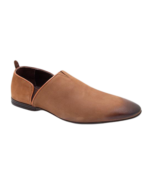 Handmade Camel Color Full Grained Genuine Calf Leather Stylish Loafers Slip-On Pumps Dress Shoes - Image 2