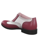 Handmade Burgundy & White Wing Tip Leather Shoes for Men | Premium Genuine Leather, Sizes 7-14 - Image 2