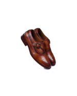 Elegant Handmade Monk Strap Shoes for Men – Chocolate Brown (Sizes 7-14) - Image 2