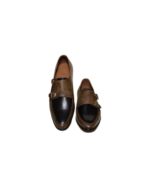 Handmade Purple Genuine Leather Monk Strap Shoes – Premium Leather Slip-On Shoes for Men - Image 2
