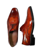 Classic Chocolate Brown Wing Tip Shoes – Handmade Leather (Sizes 7-14) - Image 2