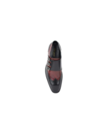 Handmade Black & Burgundy Monk Strap Shoes – Premium Calf Leather | Sizes 7-14 - Image 3