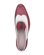 Handmade Burgundy & White Wing Tip Leather Shoes for Men | Premium Genuine Leather, Sizes 7-14 - Image 4