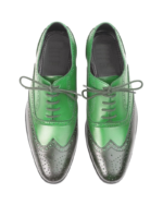 Premium Handmade Leather Wing Tip Shoes – Elegant Green (Sizes 7-14) - Image 4