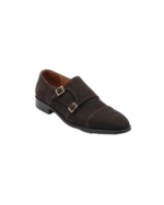 Premium Handmade Brown Suede Monk Strap Shoes for Men | Leather Sole, Sizes 7-14